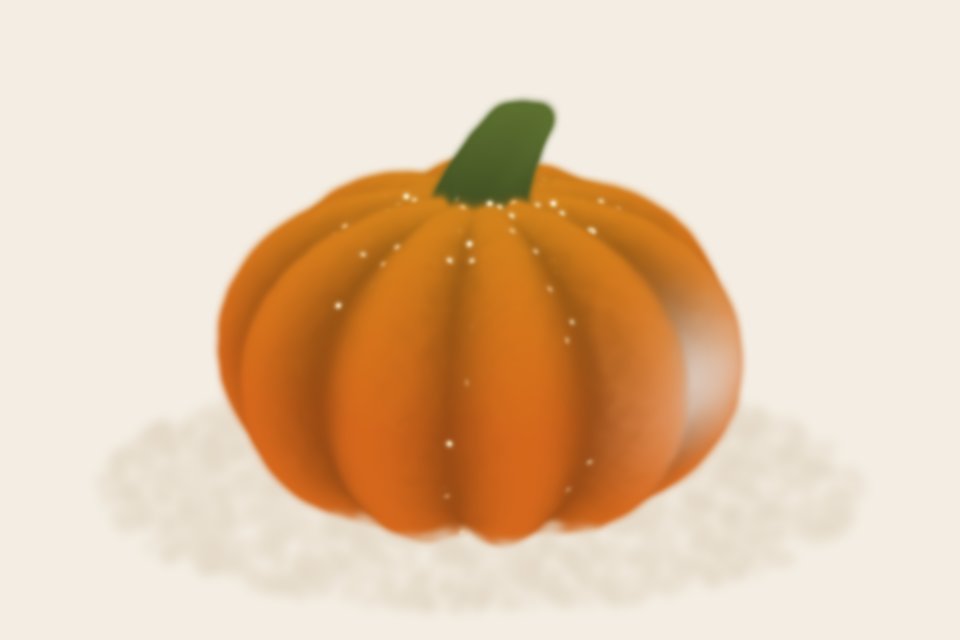 A 3D Photo of a blown-glass pumpkin